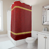 Rideaux De Douche Pommes de sucre Rouge Or (En situation)