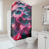 Rideaux De Douche "Pommes dynamiques d'eau rose et bleue" (En situation)