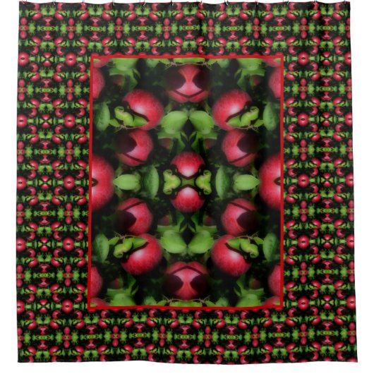 Rideaux De Douche Pommes Rouges Sur L'Arbre Nature Abstraite (Devant)