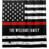 Rideaux De Douche Pompier à drapeau mince personnalisé (Devant)