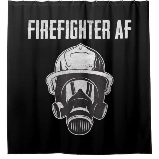Rideaux De Douche Pompier AF | Masque gaz | Funny Firefighter (Devant)