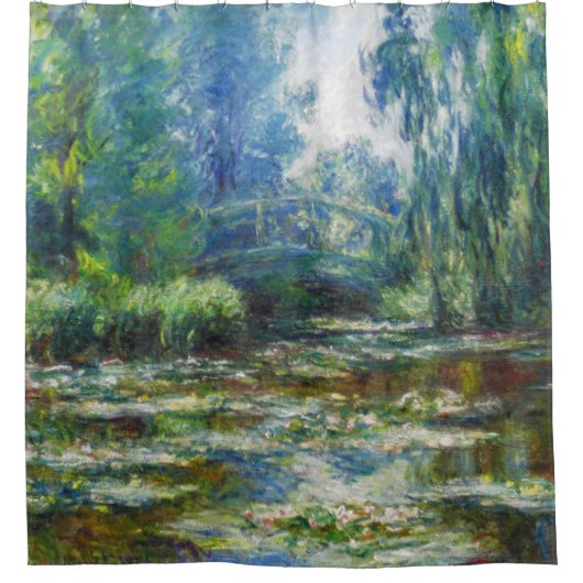 Rideaux De Douche Pond et pont japonais Monet Art (Devant)