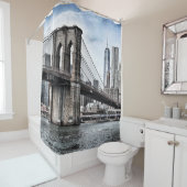 RIDEAUX DE DOUCHE PONT BROOKLYN EN JOURNÉE (En situation)