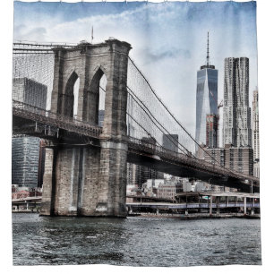 RIDEAUX DE DOUCHE PONT BROOKLYN EN JOURNÉE