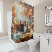 Rideaux De Douche "Pont d'automne au-dessus du ruisseau Serene" (En situation)