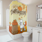 Rideaux De Douche Poodle bon thanksgiving (En situation)