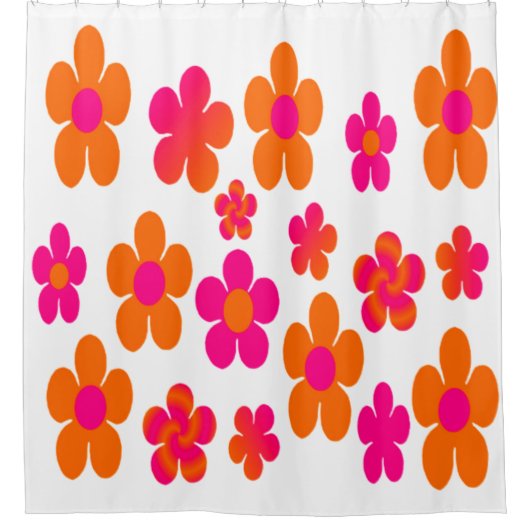 Rideaux De Douche Pop Art rose et orange (Devant)