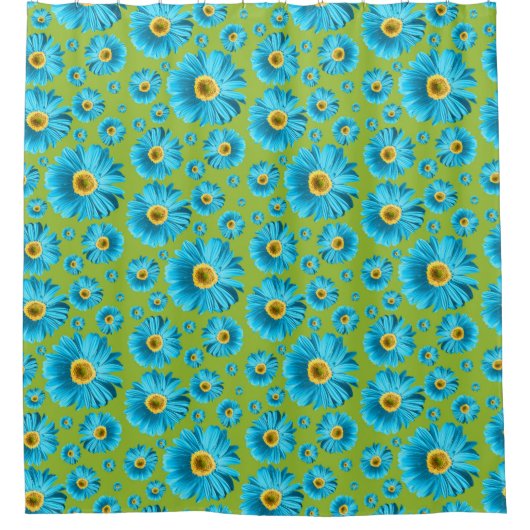 Rideaux De Douche Pop Daisy Aqua Blue (Devant)