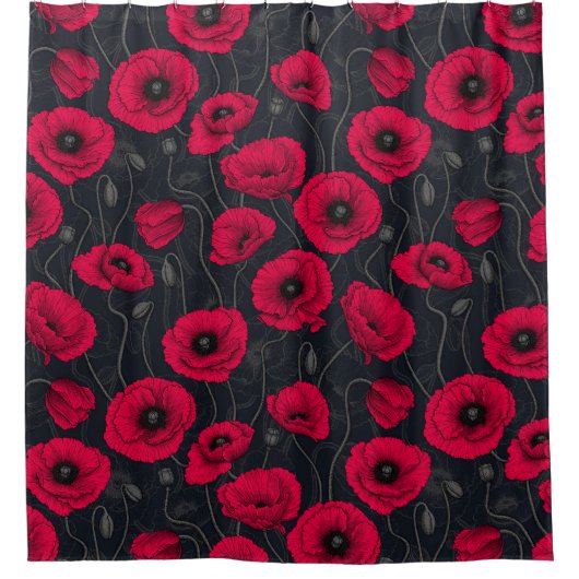 Rideaux De Douche Poppies rouges (Devant)