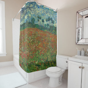 Rideaux De Douche Poppy field by Vincent van Gogh Fine Art