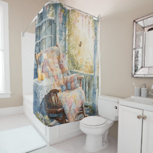 Rideaux De Douche Porche confortable avec courtepointe et charme de