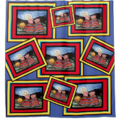 Rideaux De Douche Porcs dans une couverture Romantique Lune d'amour  (Devant)