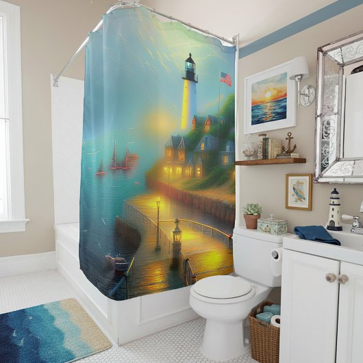Rideaux De Douche Port doux et phare