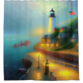 Rideaux De Douche Port doux et phare (Devant)