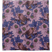 Rideaux De Douche Porté et hélico, rose et violet (Devant)