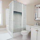 RIDEAUX DE DOUCHE PORTE LOUVER FERMÉE (En situation)