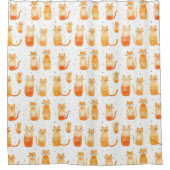 Rideaux De Douche Portes et chats orange mignons (Devant)