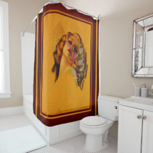 Rideaux De Douche Portrait Art déco de Bewitting Eyes par Zoe Mozert