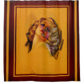 Rideaux De Douche Portrait Art déco de Bewitting Eyes par Zoe Mozert (Devant)