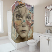 Rideaux De Douche Portrait d'art en collage multimédia (10) (En situation)