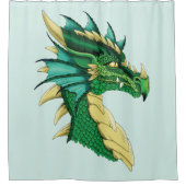 Rideaux De Douche Portrait de dragon vert (Devant)