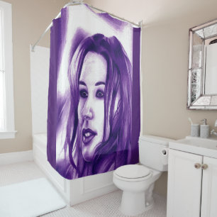 Rideaux De Douche Portrait de femme pourpre Original