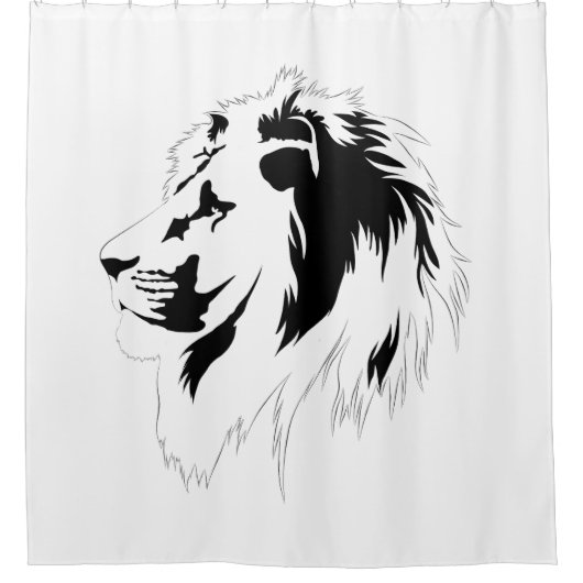 Rideaux De Douche Portrait de lion (noir) (Devant)