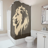 Rideaux De Douche Portrait de Lion (sable) (En situation)