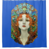 Rideaux De Douche Portrait d'une belle femme en verre tendu (Devant)