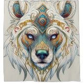Rideaux De Douche Portrait Ethereal White Wolf (Devant)