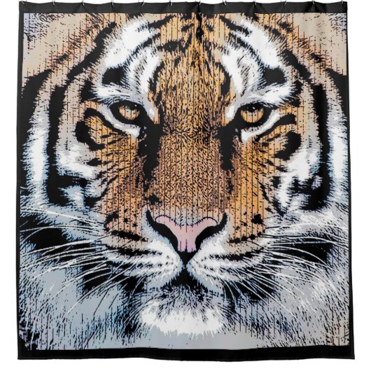 Rideaux De Douche Portrait inspirant Tiger Head (Devant)