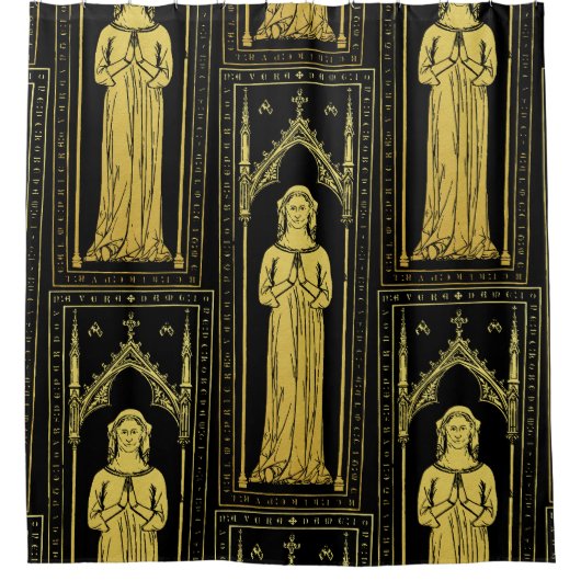 Rideaux De Douche Portrait médiéval anglais 1300 Lady Joan Cobham (Devant)