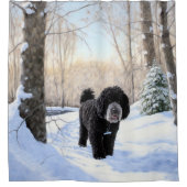 Rideaux De Douche Portugais Water Dog Laisser neiger Noël (Devant)