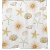 Rideaux De Douche Poser Plage Coquillages & Fleurs Glam moderne (Devant)