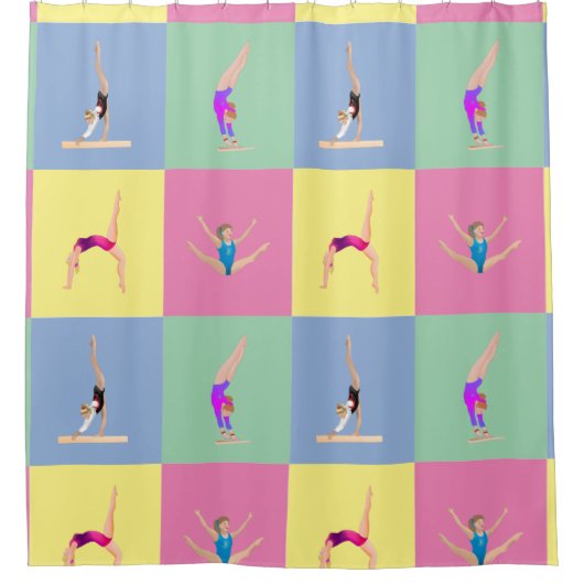 Rideaux De Douche Poses de gymnastique (Devant)