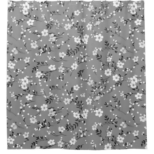 Rideaux De Douche Positions Blanches Sur Gris (Devant)