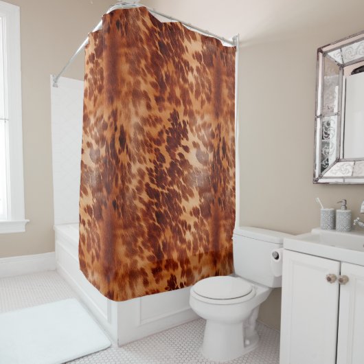 Rideaux De Douche Poster de animal Brown de vache (En situation)