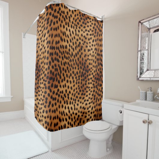 Rideaux De Douche Poster de animal Cheetah Brown et noir (En situation)