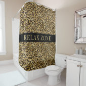 Rideaux De Douche Poster de animal Faux Gold Black (En situation)