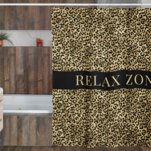 Rideaux De Douche Poster de animal Faux Gold Black