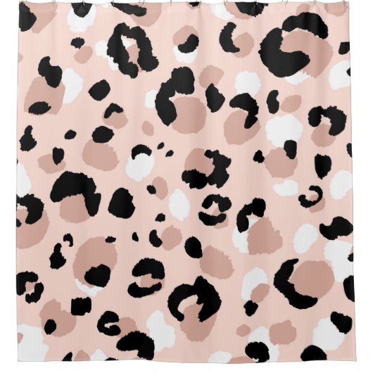 Rideaux De Douche Poster de animal Léopard Abstrait moderne (Devant)