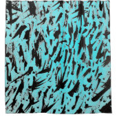 Rideaux De Douche Poster de animal turquoise Abstrait (Devant)
