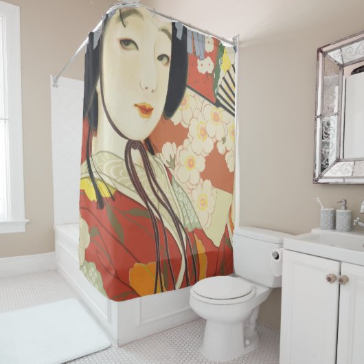 Rideaux De Douche Poster Vintage voyage Osaka Japon (En situation)