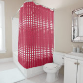 Rideaux De Douche Pot de polka rouge, point de polka, rétro, point d (En situation)