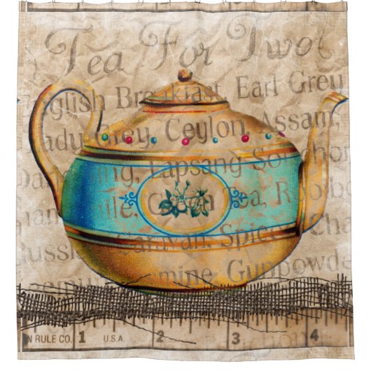 Rideaux De Douche Pot de thé antique (Devant)