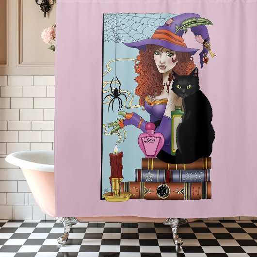Rideaux De Douche Potions de sorcières de livres de chats