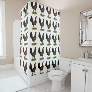 Rideaux De Douche Poule noire rouge américaine