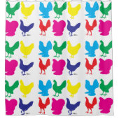 Rideaux De Douche Poules colorées (Devant)