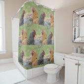 Rideaux De Douche Poulet amusant (En situation)