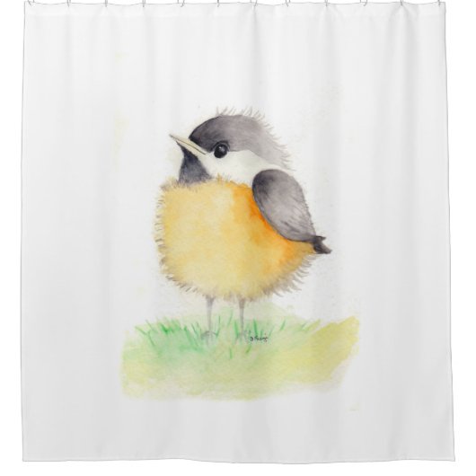 Rideaux De Douche Poulet d'aquarelle (Devant)